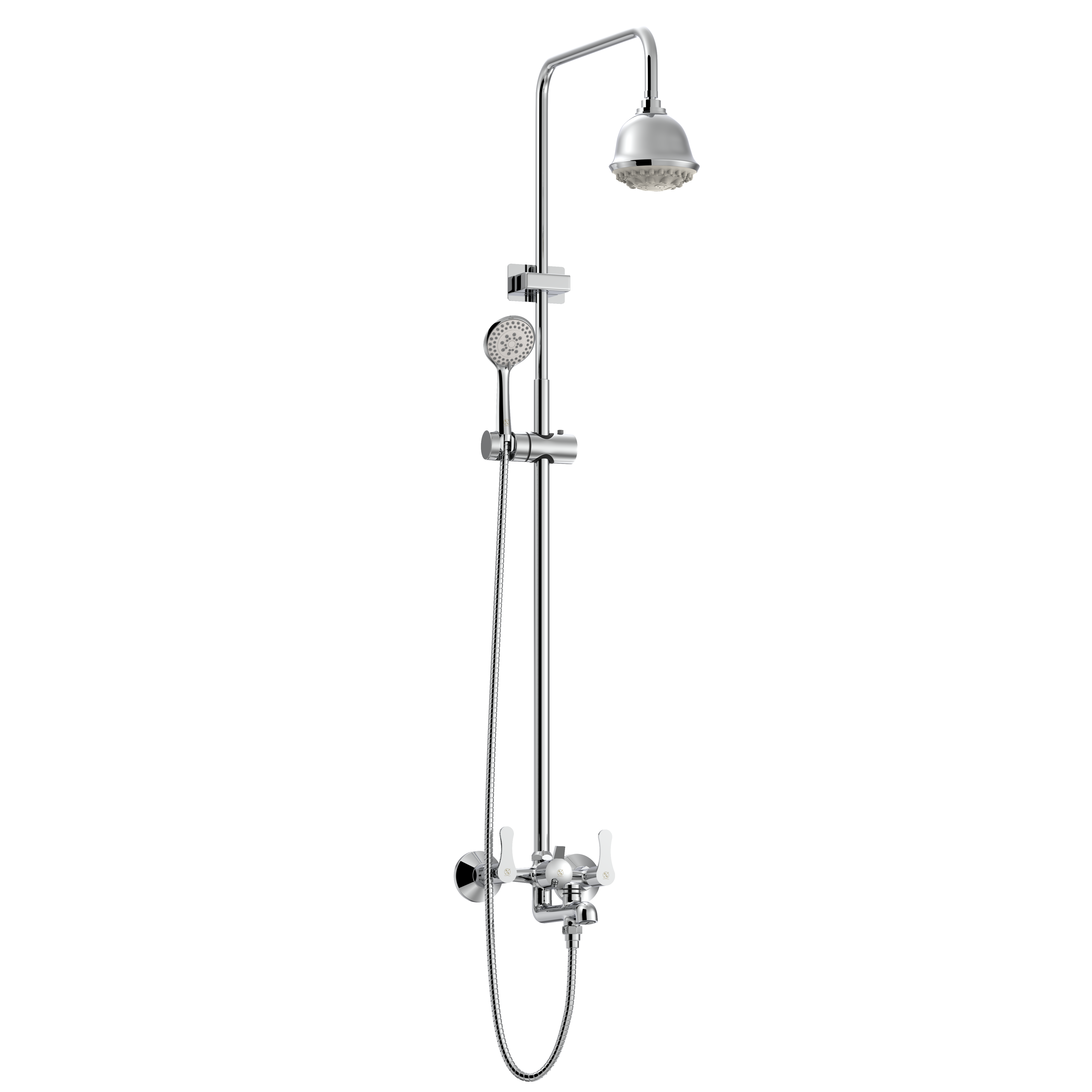 3 IN 1 Wall Mixer Panel Set Overhead Shower Multi Flow Round Art No. 7011 | Hand Shower Set Atr No. 6953