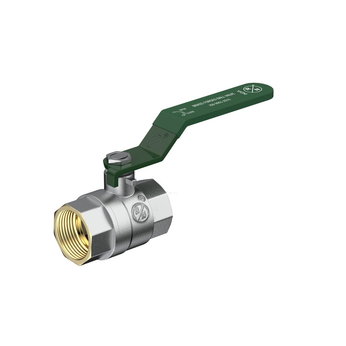 RN Forged Brass Ball Valve, Nickel Plated